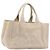Borsa a mano PRADA Canapa MM Canvas Beige Gold Auth 196635A D'oro