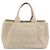 Borsa a mano PRADA Canapa MM Canvas Beige Gold Auth 196635A D'oro - vista 2