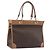 Céline Bolsa de mão CELINE Macadam Canvas PVC Leather Brown Gold Auth am12382A Marrom Dourado