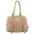 Borsa Tote PRADA Vittero Dino Leather Beige Gold Auth 194855A D'oro - vista 2