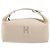 Hermès HERMES Brid A Borsa a Mano Nera Canvas Pelle Beige Silver Auth 196626M Argento - vista 13