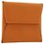Hermès HERMES Bastia Terre Batue Münzbeutel Leder Orange Silber Auth 196674V