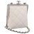 CHANEL Matelasse Chain Shoulder Pouch Lamb Skin White Silver CC Auth 197151M Argento Bianco