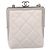 CHANEL Matelasse Chain Shoulder Pouch Lamb Skin White Silver CC Auth 197151M Argento Bianco - vista 13