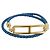 Hermès HERMES Roulis De Bourtour Bracelet Leather Blue Gold Auth 196712V D'oro - vista 2