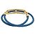 Hermès HERMES Roulis De Bourtour Bracelet Leather Blue Gold Auth 196712V D'oro - vista 3