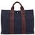 Hermès Borsa HERMES Fourre Tout MM in cotone blu navy argento Auth BA15062 - vista 13