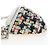 Borsa a tracolla CHANEL Chain Matelasse tweed White Silver CC Auth 195515M Argento Bianco - vista 3