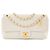 CHANEL - Borsa a tracolla Classic/Timeless Medaillon in pelle chevron stropicciata beige