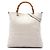Bamboo Saco shopper Gucci em couro de bezerro branco com alça de bambu