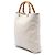 Bamboo Saco shopper Gucci em couro de bezerro branco com alça de bambu - vista 2