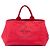 Borsa Tote Satchel Prada Large Canvas Canapa Logo rossa Rosso
