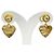 Orecchini Dior placcati in oro con logo CD, cuore in perle sintetiche e chiusura a pressione D'oro - vista 3