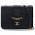 Borsa a tracolla Chanel Large Quilted Sheepskin con patta e catena frontale, Nera Nero