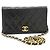 Chanel Vintage Mini en agneau matelassé à rabat complet Noir