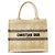Christian Dior Cannage Book Tote Small Raffia Bag Beige