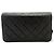 Chanel Vintage Mini in pelle d'agnello matelassé con patta completa Nero - vista 2