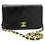 Chanel Vintage Mini aus gestepptem Lammleder mit voller Klappe Schwarz