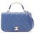 Borsa Chanel Matelassé in pelle d'agnello blu