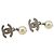 Chanel CC Drop Metal con perle finte Argento