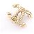 Orecchini a clip Chanel Coco Mark Nero Bianco D'oro - vista 7
