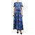 Autre Marque Set due pezzi top e gonna stampati blu - size UK 14