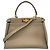 Borsa a mano in pelle Fendi Peekaboo Grigio