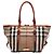 Borsa Burberry Brown Small House Check Canvas Bridle Salisbury Marrone Marrone chiaro