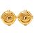 Orecchini a clip rotondi placcati oro Chanel Gold CC D'oro
