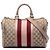 Borsa Boston Gucci Joy Media in tela GG beige con banda Web
