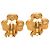 Orecchini a clip Chanel Rosa CC placcati oro smalto quadrifoglio - vista 2
