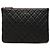 Clutch Chanel Black Medium Quilted Caviar O Case Nero