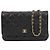 Chanel Black CC Quilted Caviar Wallet on Chain Nero