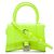 mala Hourglass Balenciaga Mini em pele de vitelo com relevo de crocodilo verde