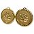 Chanel Gold Vergoldete Camellia Runde Clip-On Ohrringe Golden