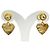 Orecchini Dior Gold placcati oro con perle sintetiche, logo CD, cuore a goccia e chiusura a pressione D'oro - vista 3