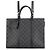 Louis Vuitton Monogram Eclipse Sac Plat Horizontal Zip Tote Bag Nero