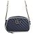 Bolsa de mão em couro Small acolchoada Gucci GG Marmont Branco Azul marinho