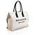 Saint Laurent Tote Small Rive Gauche in Tela e Pelle di Vitello Marrone Beige - vista 2