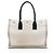 Saint Laurent Tote Small Rive Gauche in Tela e Pelle di Vitello Marrone Beige - vista 3