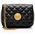 Bolsa de aba pequena Medusa Square em couro acolchoado Versace Preto