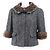 Chaqueta Chanel de Tweed y Piel de Conejo Castaño Gris antracita - vista 11