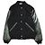 Autre Marque CHANGES REMAKE VARSITY JACKET Chaqueta Varsity de lana y cuero vacuno Negro Azul marino