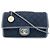 Borsa a tracolla Chanel Medallion Matelassé in denim Blu