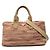 Bolso Tote Prada de canapa con placa de logo triangular Roja Multicolor Beige