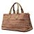 Bolso Tote Prada de canapa con placa de logo triangular Roja Multicolor Beige - vista 2