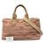 Bolso Tote Prada de canapa con placa de logo triangular Roja Multicolor Beige - vista 6