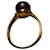 Autre Marque Anello in oro giallo e perla nera Nero