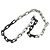 Louis Vuitton Collier Monogram Chain Necklace Nero Argento - vista 3