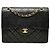 Borsa a tracolla Chanel Matelassé Coco Mark Double Flap con catena Nero